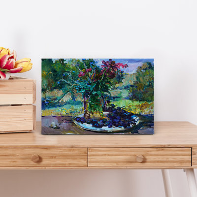 Bouquet d'été avec raisins, art abstrait contemporain