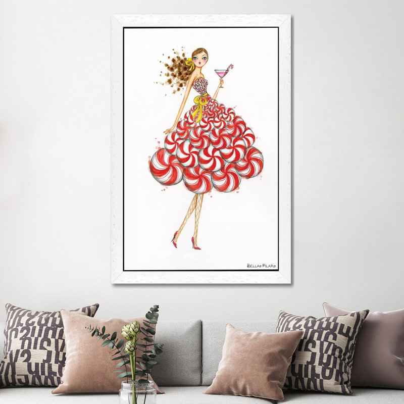 Peppermint Silo Martini 1 Piece Floater Frame Painting on Canvas, 101.6 cm H x 66.04 cm W, White
