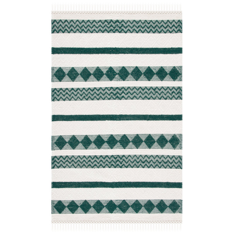 Natura Hand Woven Wool Geometric Rug, Rectangle 3' x 5'