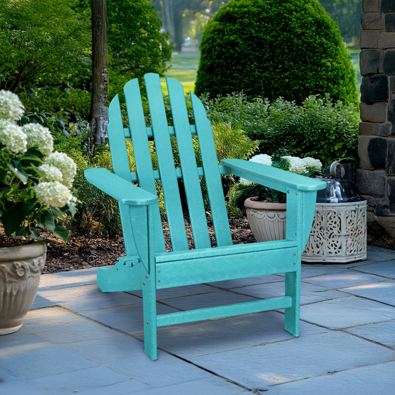 Keenan Wood Outdoor Adirondack Chair, Aruba Blue