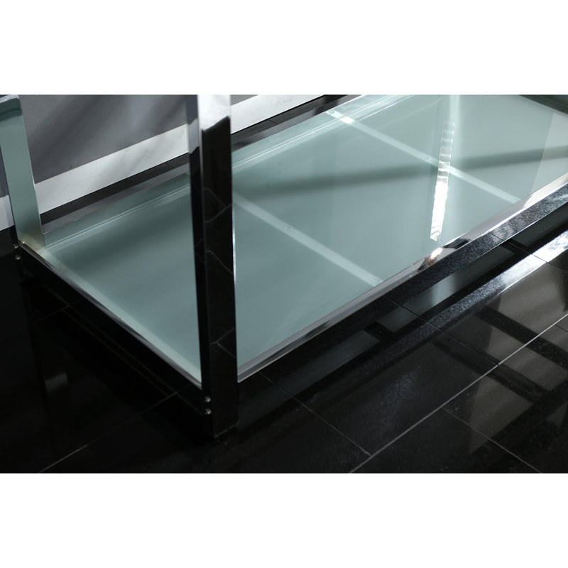 Fauceture Rectangular Console Bathroom Sink, Brushed/Polished Chrome