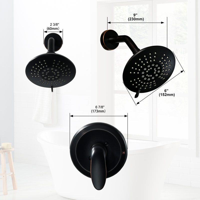 Single Handle 5-Spray Patterns Shower Faucet With High Pressure Shower Head, Oil Rubbed Bronze