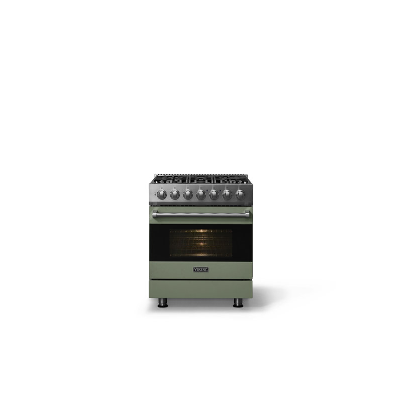 Viking30"W./24"D. Sealed Burner Range-5 Burners, Natural Gas, Eucalyptus, Dual Fuel