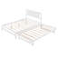 Lit plateforme double blanc avec lit gigogne coulissant et support à lattes doubles, pin massif-293611672