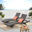 2 pièces Pe Chaise longue en gris - Style détente sur le patio, au bord de la piscine, dossier réglable pour le confort, pieds pliables pour un bain de soleil et de détente idéal pour le patio, dossier, manipulation facile