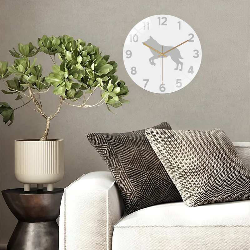 Horloge murale loup 12 po