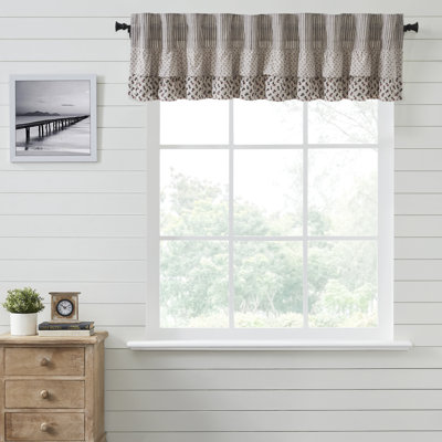 Cantonnière en coton taupe clair Bahari