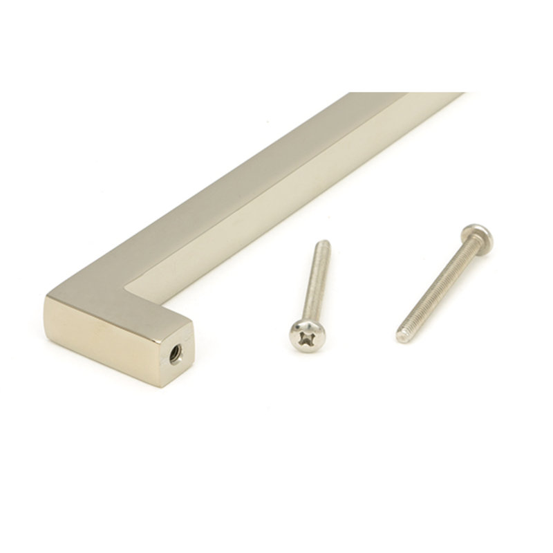 Matt Black Albers Pull Handle - Large, 9.6 cm, Polished Nickel