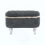 Banc de rangement capitonné avec bordure à pampilles et pieds en métal-118788748