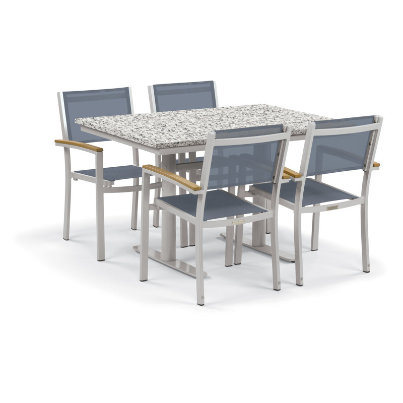 Travira Outdoor 5 - Piece Dining Set, Go Green, Natural, Charcoal