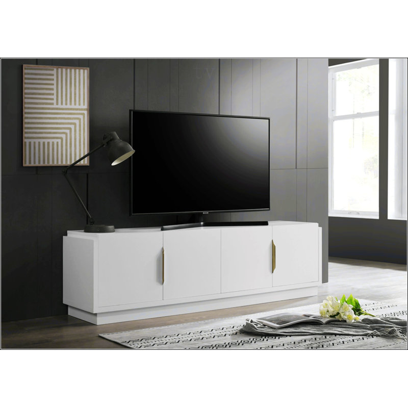 White 4-Door TV Stand