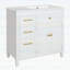 Meuble-lavabo de 36 pouces avec lavabo en céramique, un tiroir basculant, 3 tiroirs latéraux, tablette réglable, finition blanche-1000757259