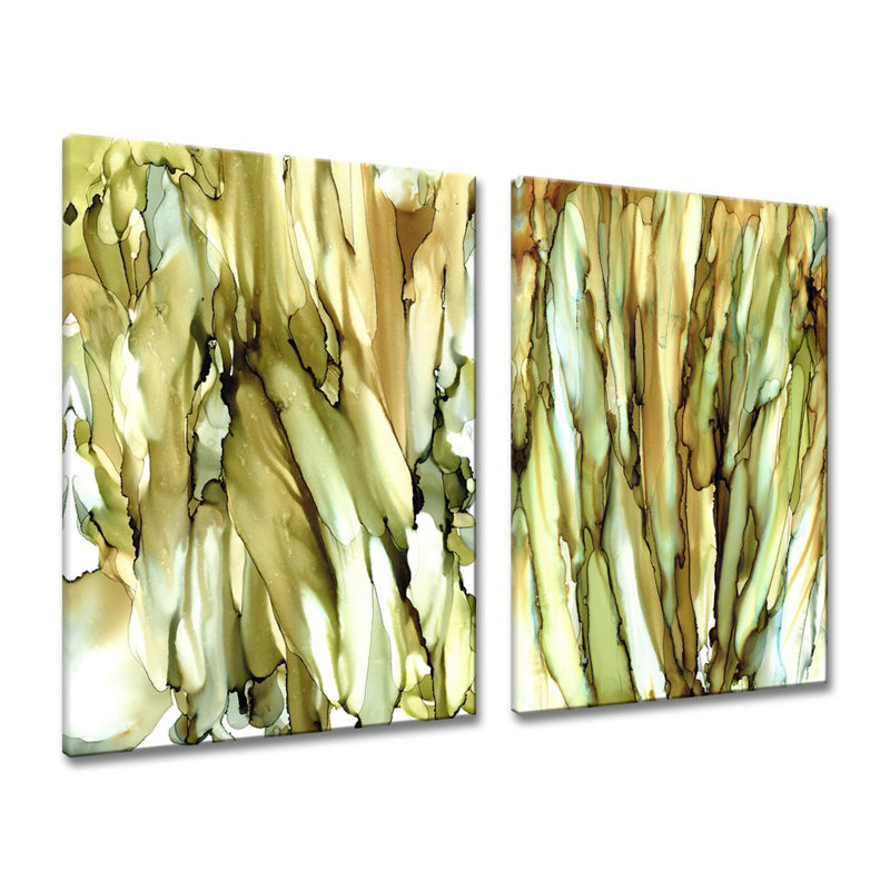 «Puddles and Cattails», reproduction de 2 pièces sur toile, H 30 po x l 40 po