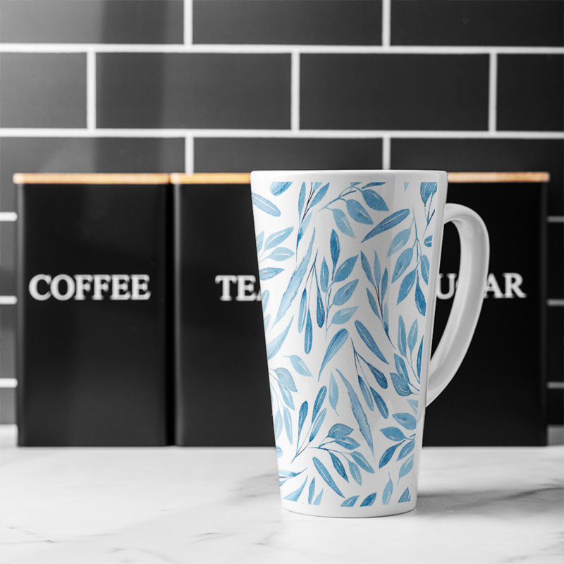 Watercolour Branches With Leaves Latte Mug