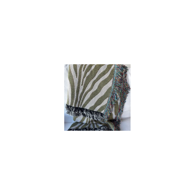 Zoe Animal Print Cotton Blend Blanket Throw - Black, 70" L x 50" W