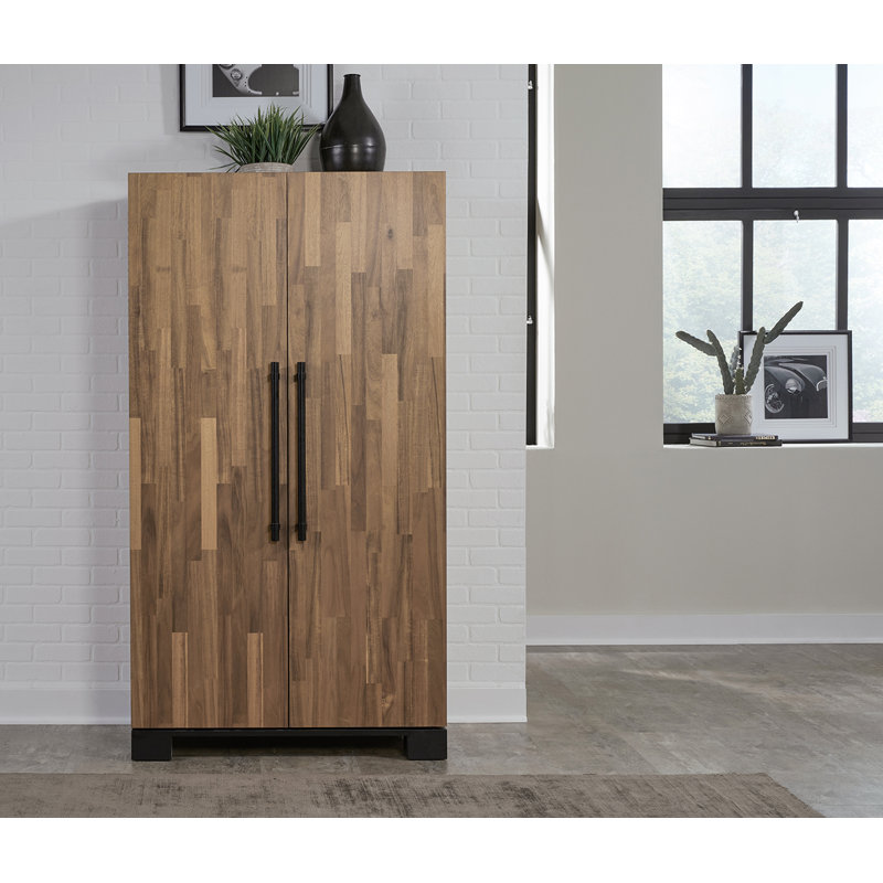 American Heritage Knoxville Bar Cabinet – Ample Storage with Wine Rack, Adjustable Shelves, and Mirrored Back