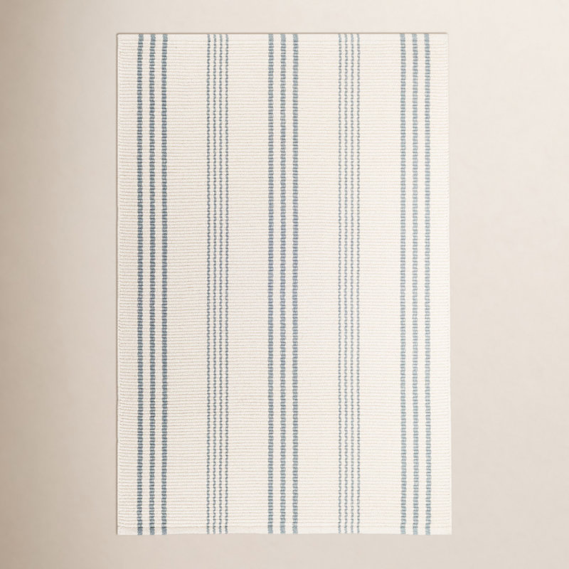 Swedish Stripe Handwoven Cotton Rug, Rectangle 8'6" x 11'6"