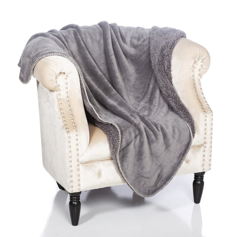 Jeté en molleton Sherpa, Anthracite