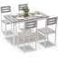Ensemble de table de salle à manger 5 pièces avec 4 chaises, meubles de cuisine et de salle à manger peu encombrants-1287675040-1287675043