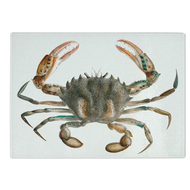 Glass Lady Crab by J.E. De Kay Chopping Board, 39 cm W x 28.5 cm L