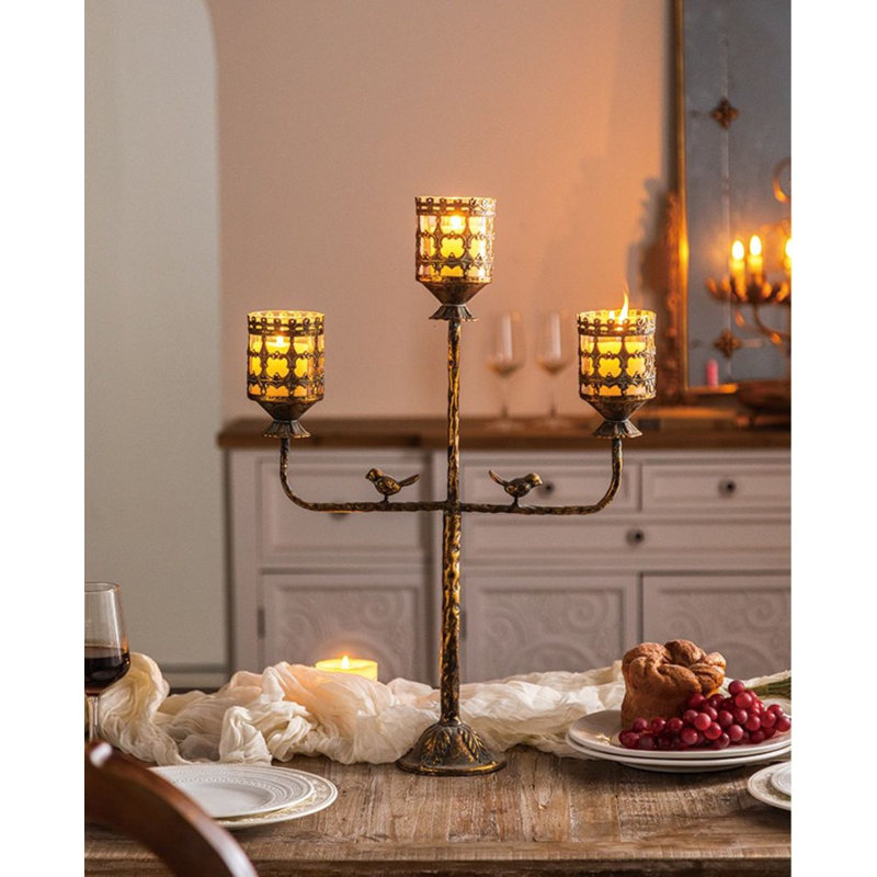 Porte-bougie Vintage Votive, 3, H 21 po x l 17 po x P 5 po