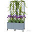Mobile Raised Garden Bed,Outdoor Stylish Planter Box, Grey-1883083931