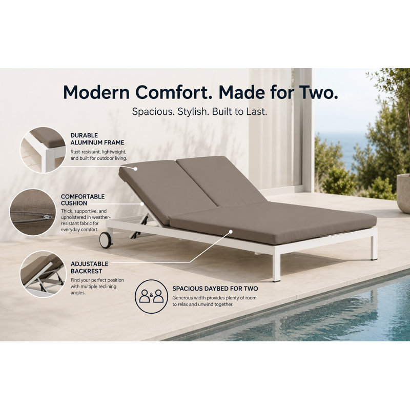Sally Outdoor Chaise Lounge, Gray