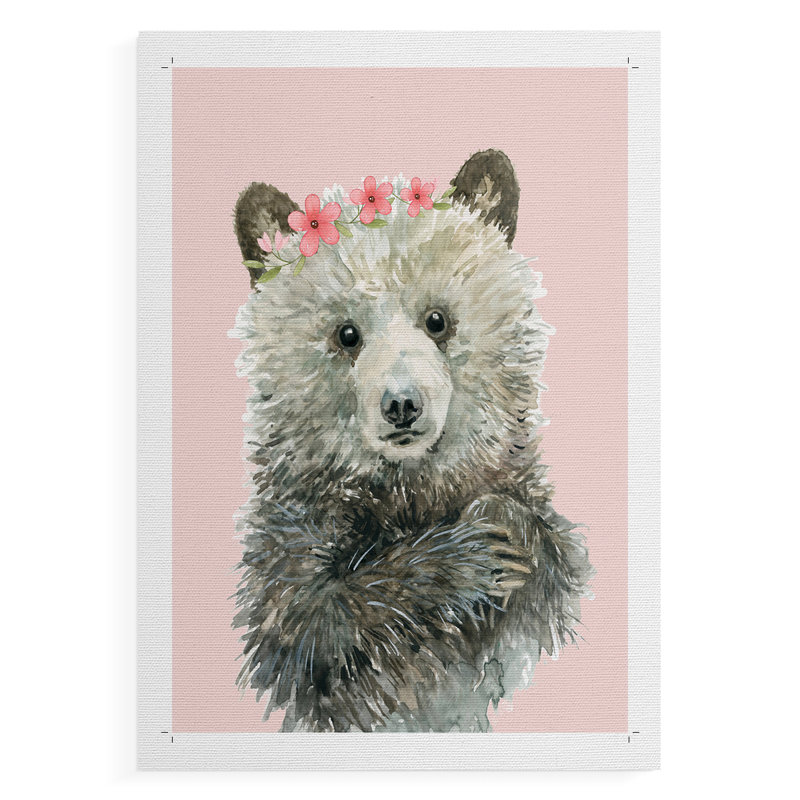 Petit ourson habillé - reproduction de toile seulement - non encadrée, H 60 po x l 40 po
