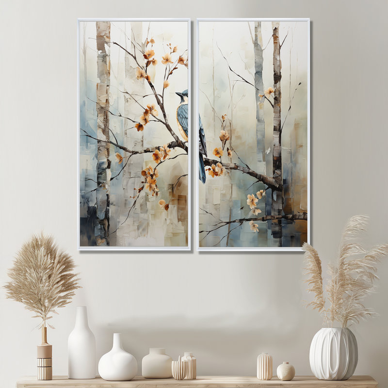 Emert - Art mural sur toile traditionnel, 40" H x 40" W, Framed Print without Mat, White