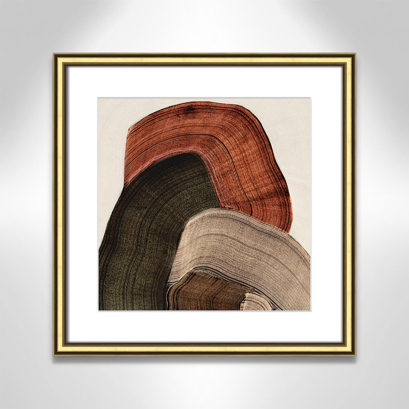 «Folded Earth I» par Casa Fine Arts, L 18,25 po x H 18,25 po, Imprimé mat, Or classique