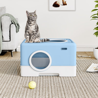 Denholme Polypropylene Resin PP Enclosed Litter Box with Scoop