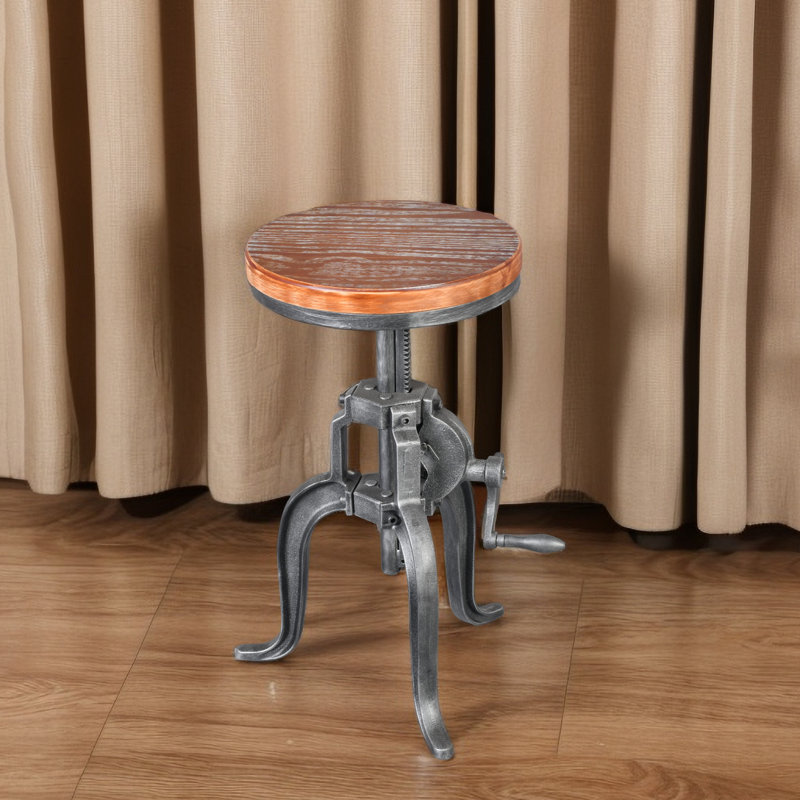 Jenaiah Swivel Adjustable Height Counter Stool with Metal Frame