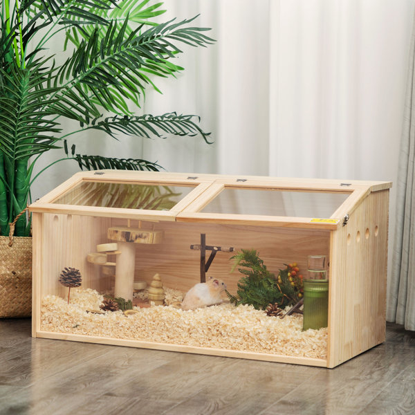 Green 3-Level Acrylic Clear Expansible and Customizable Hamster Mice Mouse  House Habitat Cage Home with Large Top Level Exercise Running Ball 