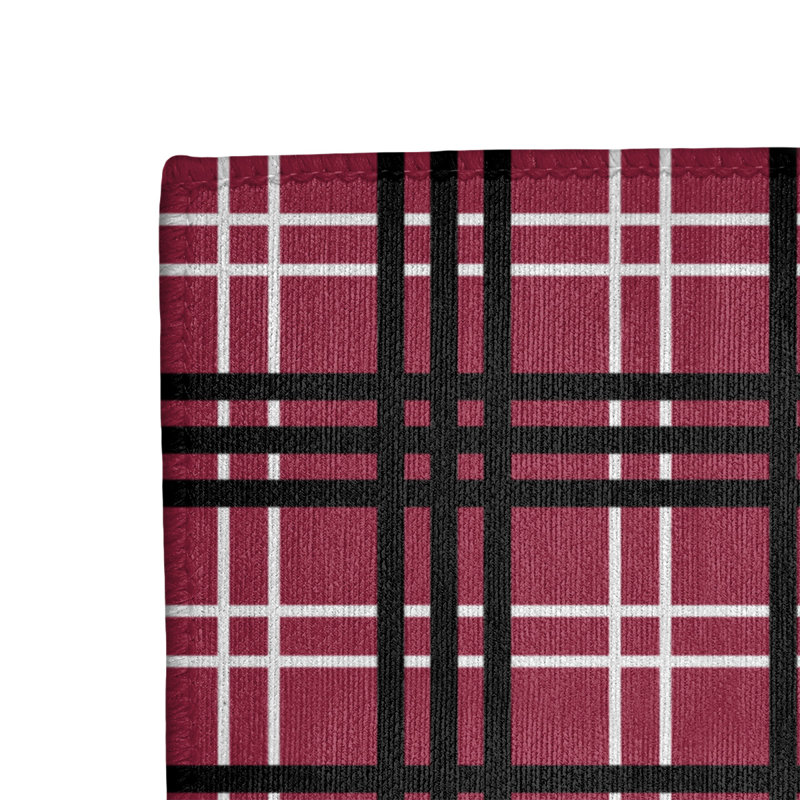 Tapis rouge à carreaux, Tapis de couloir 2 pi 6 po x 8 pi