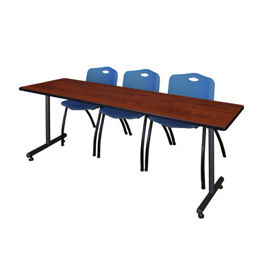 Kobe T-Base Training Seminar Table, 2 M Stack Chairs