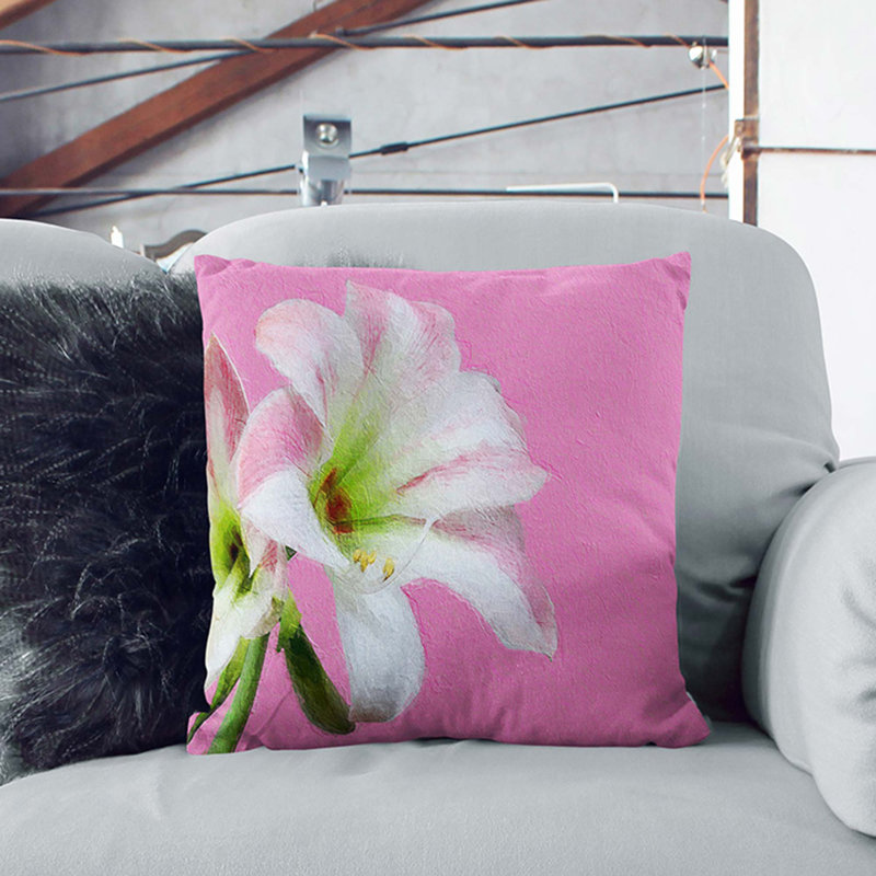 Amaryllis Flower Cushion with Filling, 40cm H x 40cm W x 15cm D