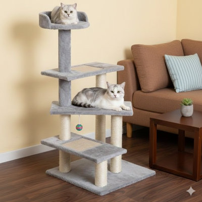 Tour pour chat avec escalier tournant