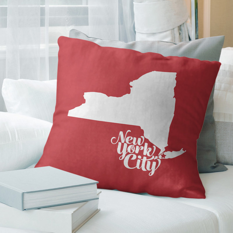 Coussin en lin nevada, New York, 26 po x 26 po, Rouge