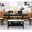 Ensemble de table de salle à manger en bois 6 pièces, ensemble de table de cuisine avec un banc et 4 chaises-130914697-130914701-130914700