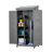 Outdoor Wooden Storage Shed With Metal Top Tall Vertical Tool Cabinet For Backyard Garden Patio Lawn