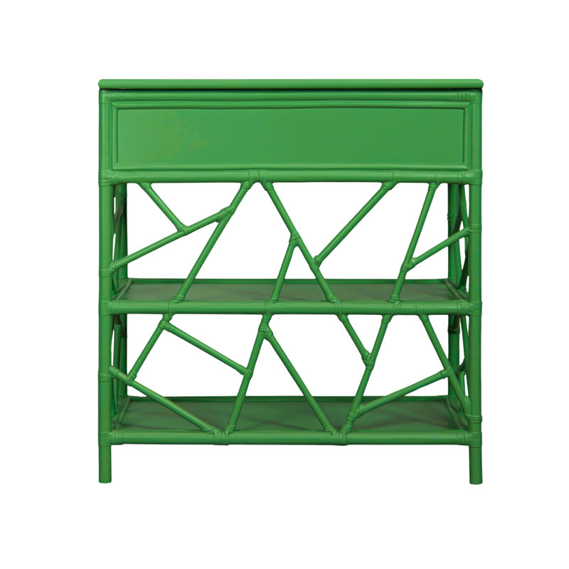 End Table with Storage, Bright Green