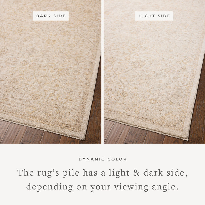 Chris Loves Julia x Loloi Palma Ivory / Sand Area Rug, Square 1'6"