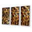 Cubes abstraits noirs et dorés I - Ensemble de 3 reproductions de toiles géométriques abstraites-287178099-287178095