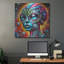  'Alien's Portrait Vibrant Abstract' by Rey Klimt Metal Wall Art, 36" x 36"-1665123124