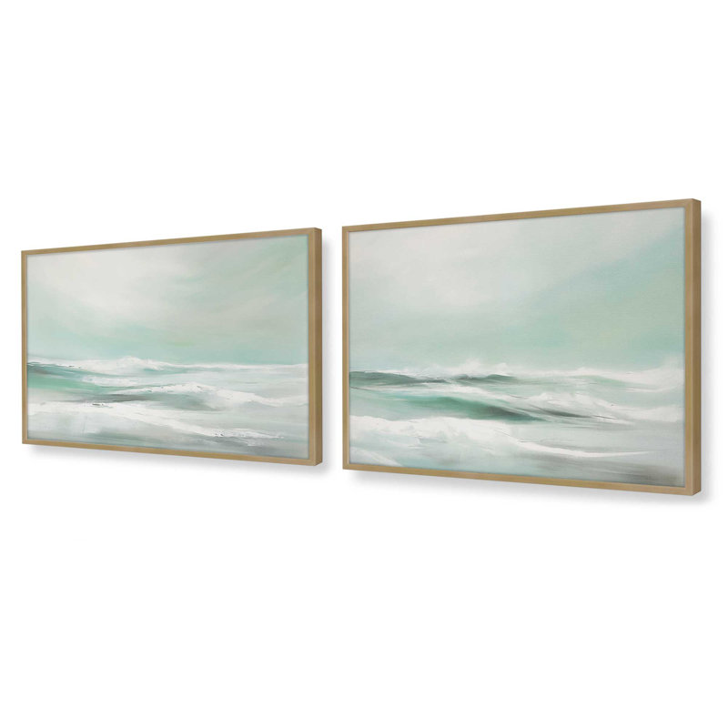 Serene Swells, ensemble de 2 impressions,, Or brossé, H 9,25 po x l 22,5 po