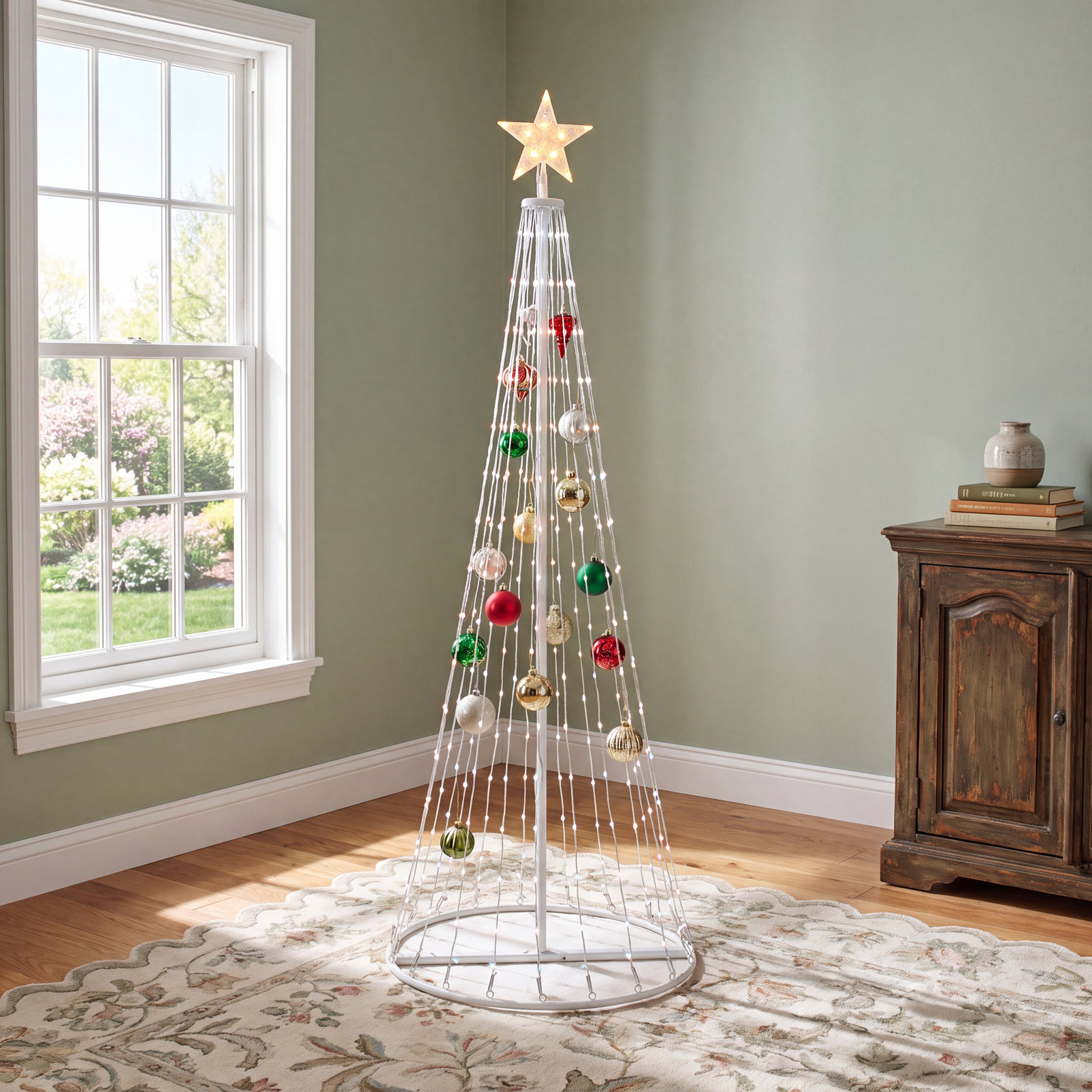 6' Color-Changing LED Framed Christmas Tree