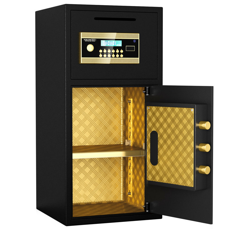 Coffre-fort numérique à pièces de 7 pieds cubes (198 litres) à double porte avec sac étanche, double alarme, code caché, acier épais, protection contre l'effraction, fixation murale ou au sol pour la maison, le bureau ou l'hôtel.