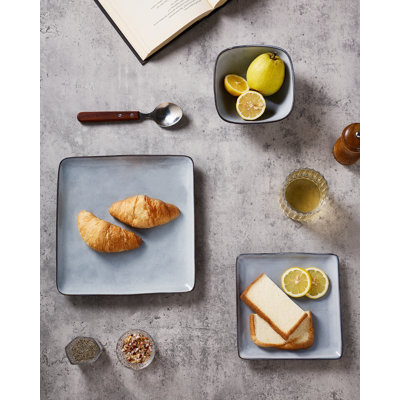 Stoneware Dinnerware Sets, 24-Piece Dish Set