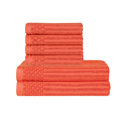6-Piece Ribbed Cotton Towel Set