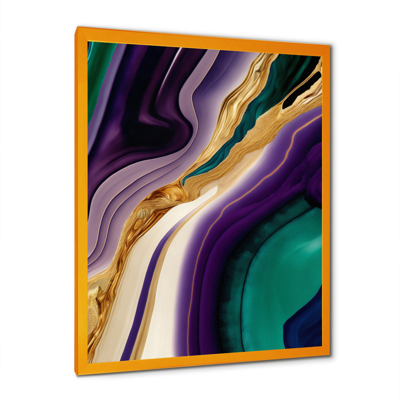 «Mauve, vert» et «Bold Strokes II», impression sur toile, Encadrement doré, H 40 po x l 30 po x P 1,5 po